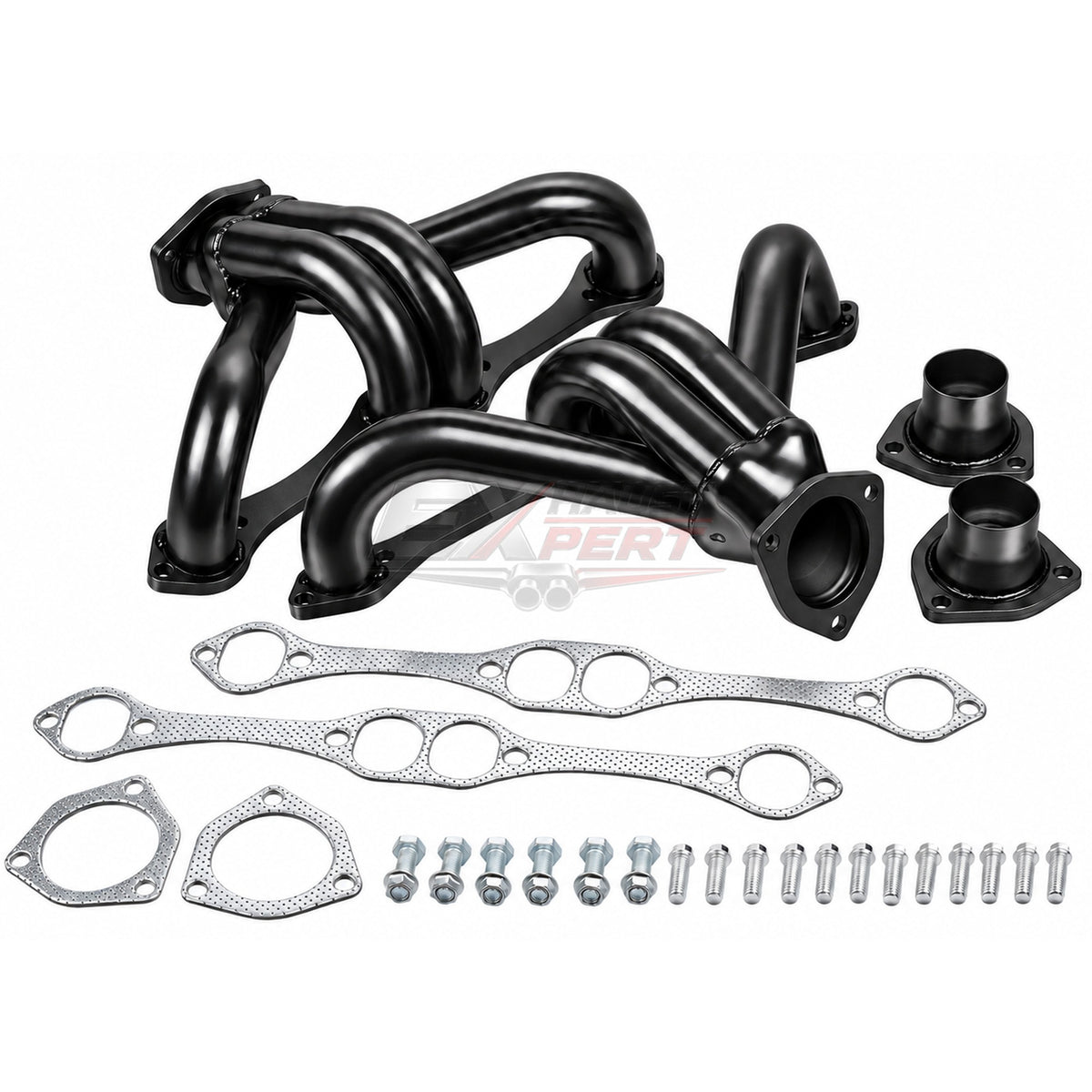 Black Block Hugger Headers for Small Block Chevy V8 283/305/327/350